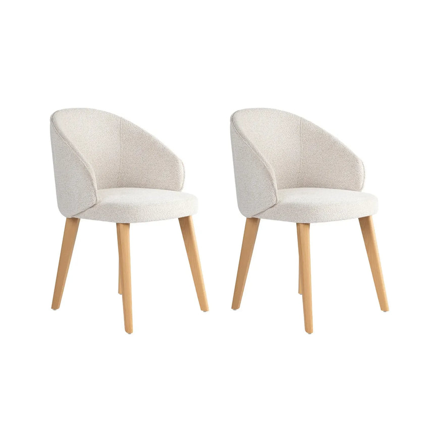 Essstuhl Bentley aus Buche und Baumwolle, 2er-Pack - ZEN ZONE Furniture