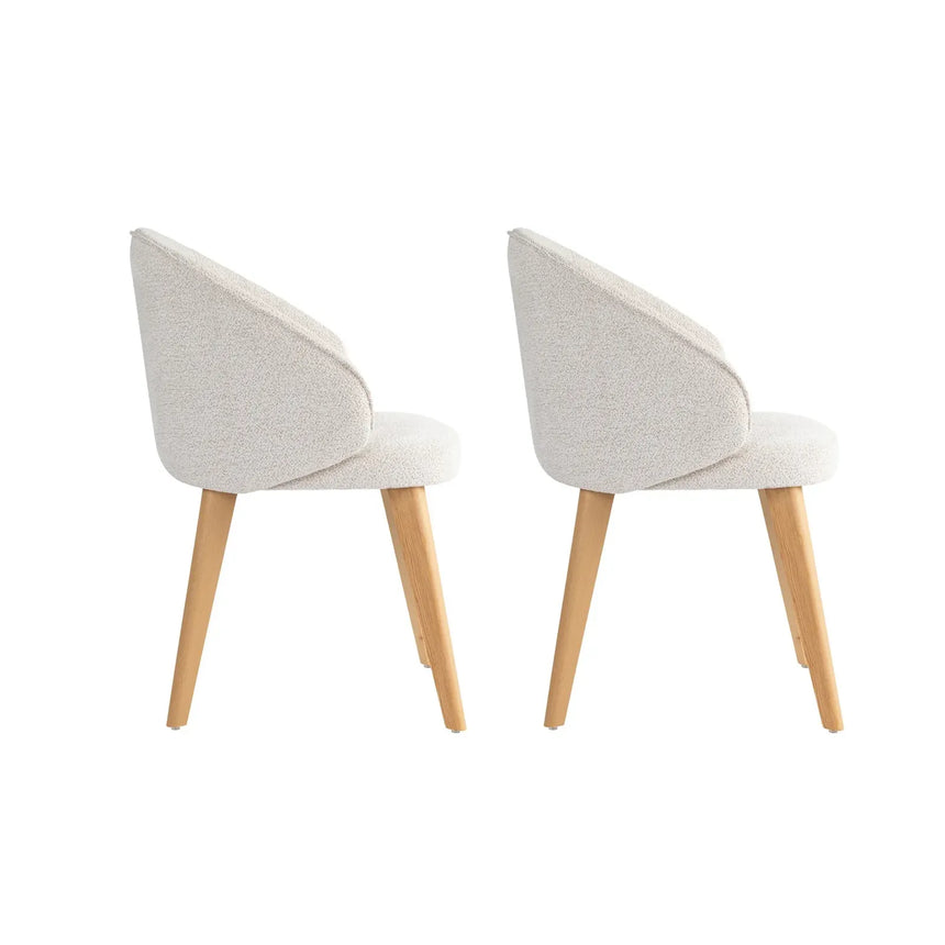 Essstuhl Bentley aus Buche und Baumwolle, 2er-Pack - ZEN ZONE Furniture