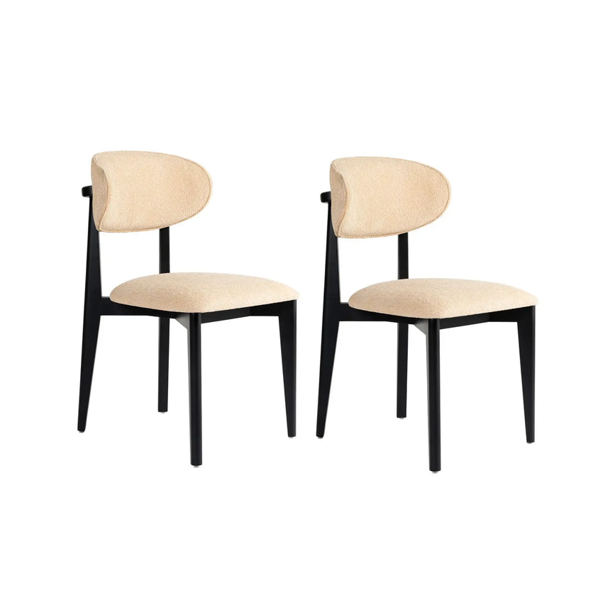 Essstuhl Lionte aus Buche und Baumwolle, 2er-Pack - ZEN ZONE Furniture