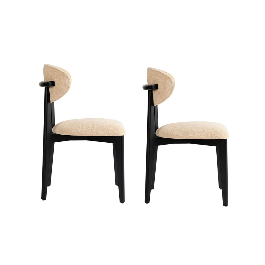 Essstuhl Lionte aus Buche und Baumwolle, 2er-Pack - ZEN ZONE Furniture
