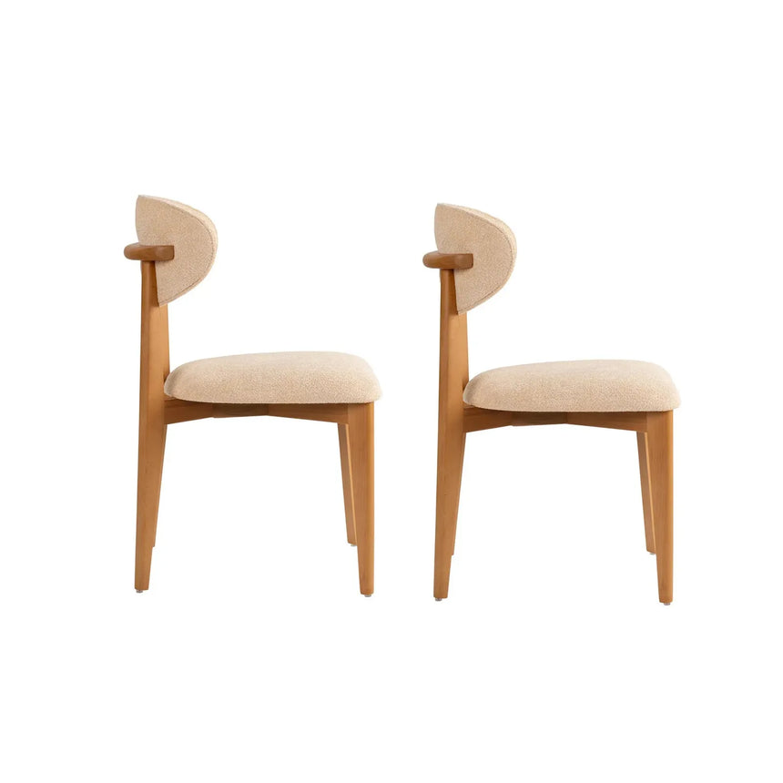Essstuhl Lionte aus Buche und Baumwolle, 2er-Pack - ZEN ZONE Furniture