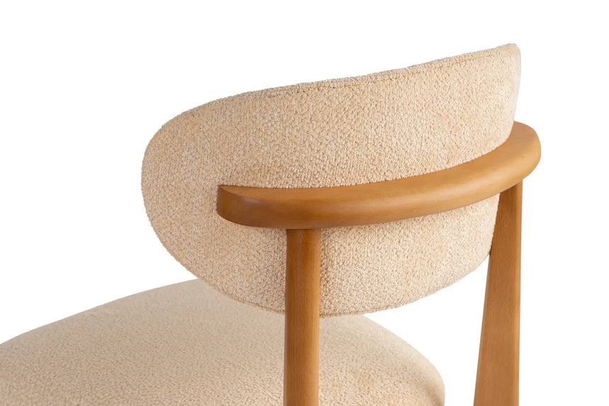 Essstuhl Lionte aus Buche und Baumwolle in Beige und dunkler Eiche, 2er-Pack von Hanah Home – Bild 5