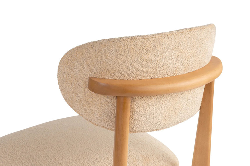 Essstuhl Lionte aus Buche und Baumwolle in Beige und heller Eiche, 2er-Pack von Hanah Home – Bild 5