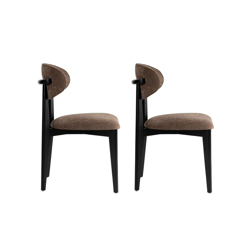 Essstuhl Lionte aus Buche und Baumwolle, 2er-Pack - ZEN ZONE Furniture