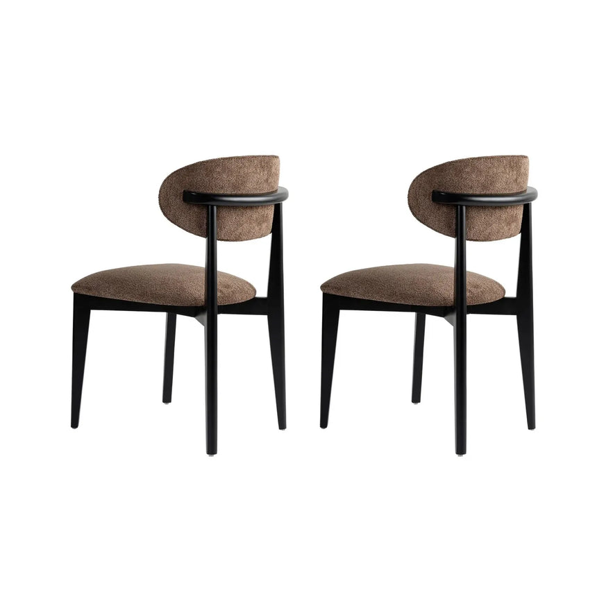 Essstuhl Lionte aus Buche und Baumwolle, 2er-Pack - ZEN ZONE Furniture