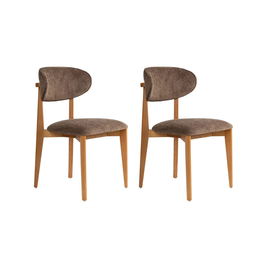 Essstuhl Lionte aus Buche und Baumwolle, 2er-Pack - ZEN ZONE Furniture
