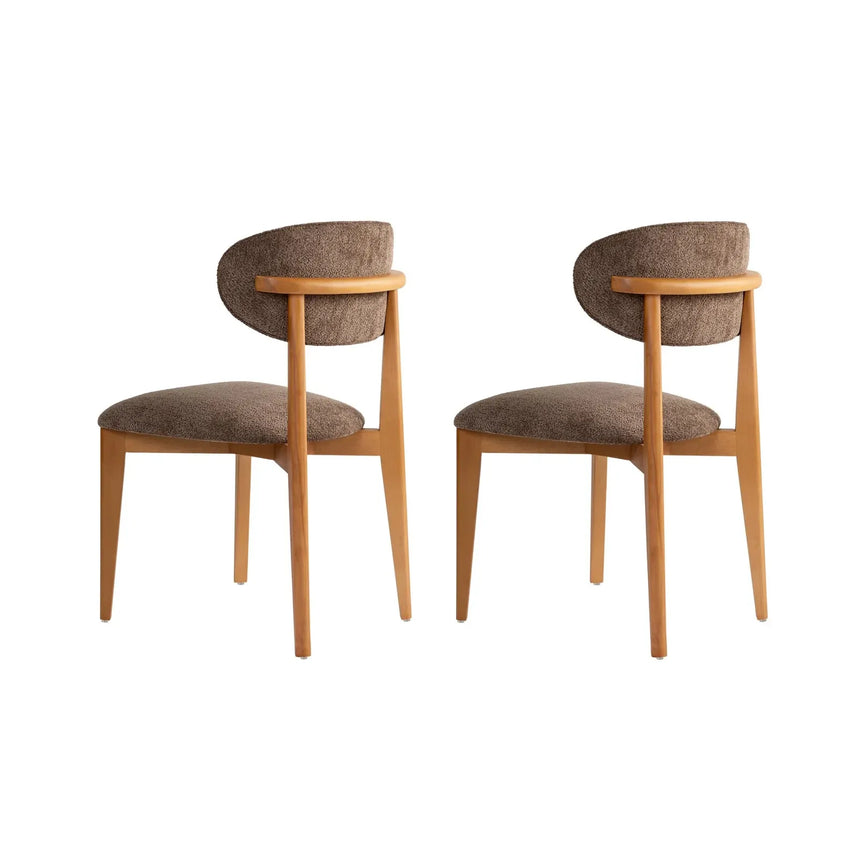 Essstuhl Lionte aus Buche und Baumwolle, 2er-Pack - ZEN ZONE Furniture