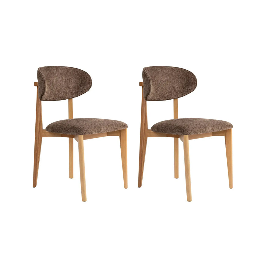 Essstuhl Lionte aus Buche und Baumwolle, 2er-Pack - ZEN ZONE Furniture