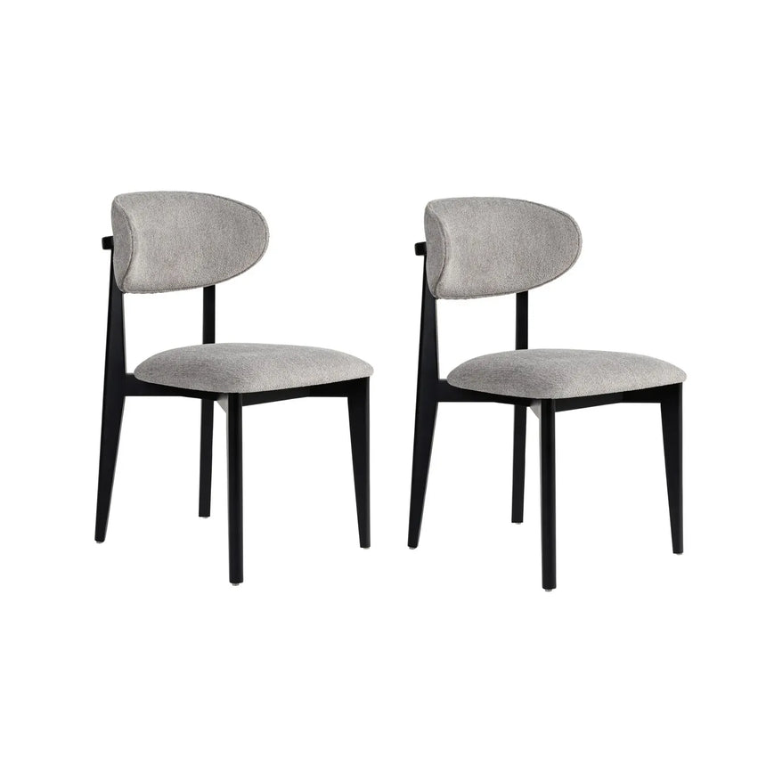 Essstuhl Lionte aus Buche und Baumwolle, 2er-Pack - ZEN ZONE Furniture