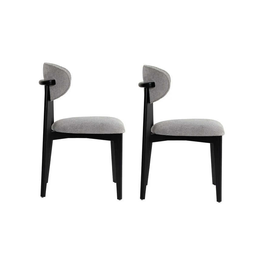 Essstuhl Lionte aus Buche und Baumwolle, 2er-Pack - ZEN ZONE Furniture