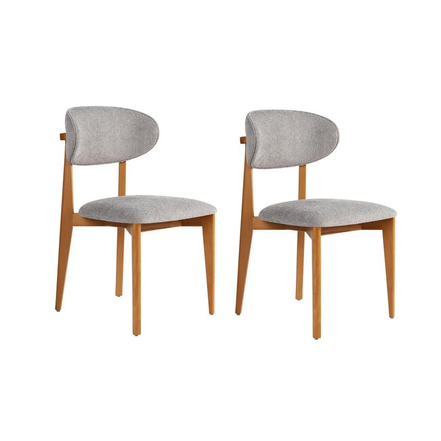 Essstuhl Lionte aus Buche und Baumwolle, 2er-Pack - ZEN ZONE Furniture