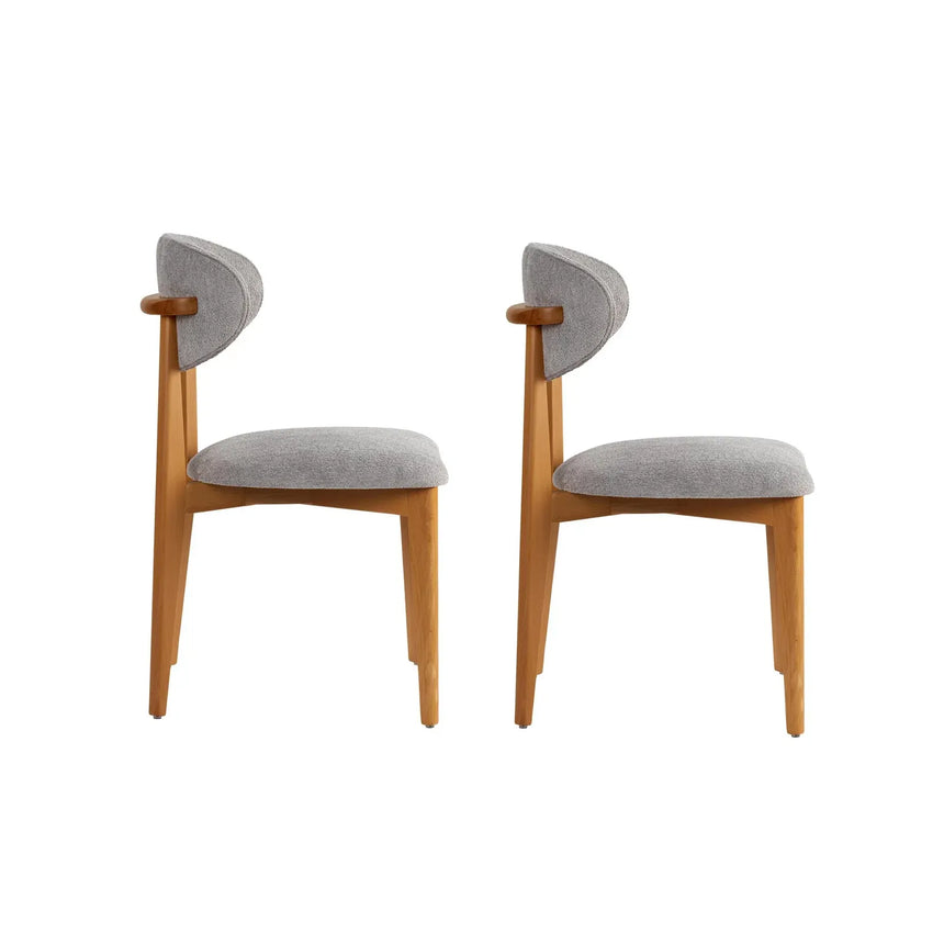 Essstuhl Lionte aus Buche und Baumwolle, 2er-Pack - ZEN ZONE Furniture