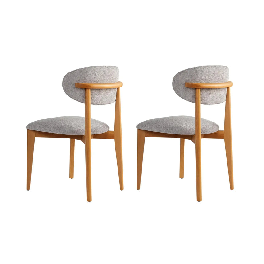 Essstuhl Lionte aus Buche und Baumwolle, 2er-Pack - ZEN ZONE Furniture
