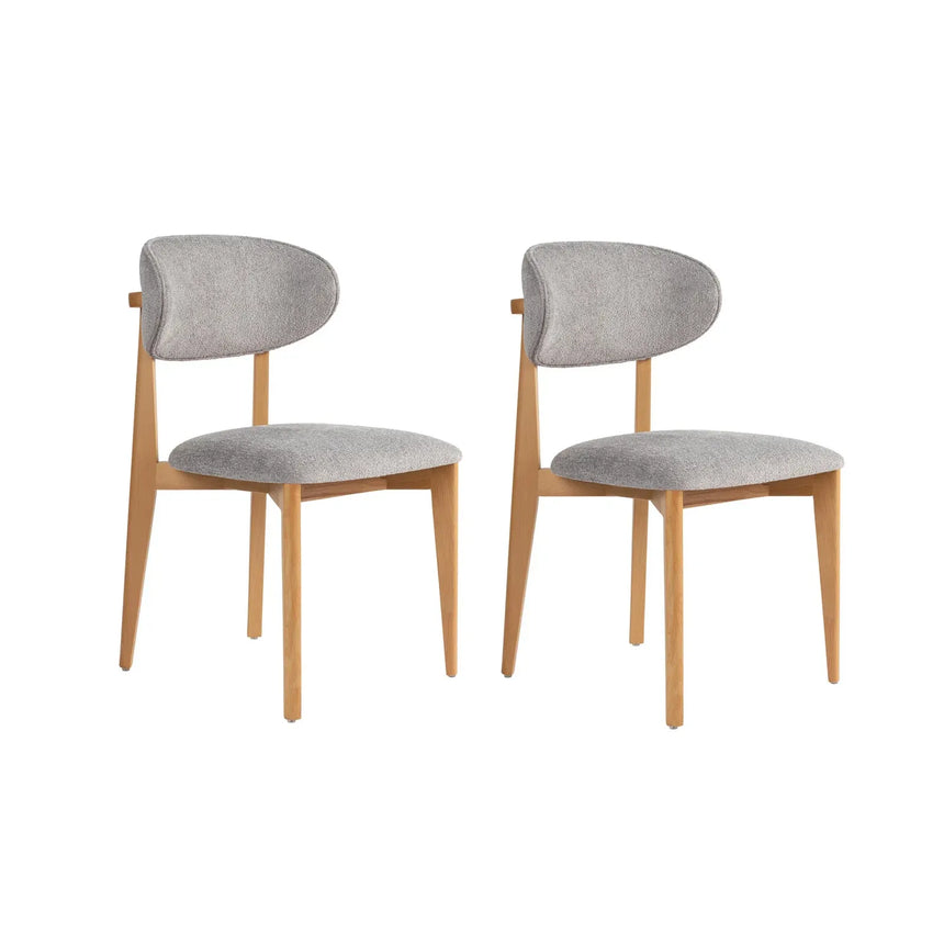 Essstuhl Lionte aus Buche und Baumwolle, 2er-Pack - ZEN ZONE Furniture