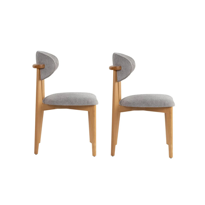 Essstuhl Lionte aus Buche und Baumwolle, 2er-Pack - ZEN ZONE Furniture
