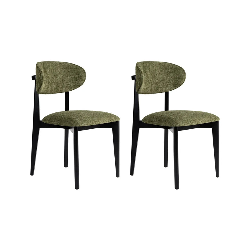 Essstuhl Lionte aus Buche und Baumwolle, 2er-Pack - ZEN ZONE Furniture