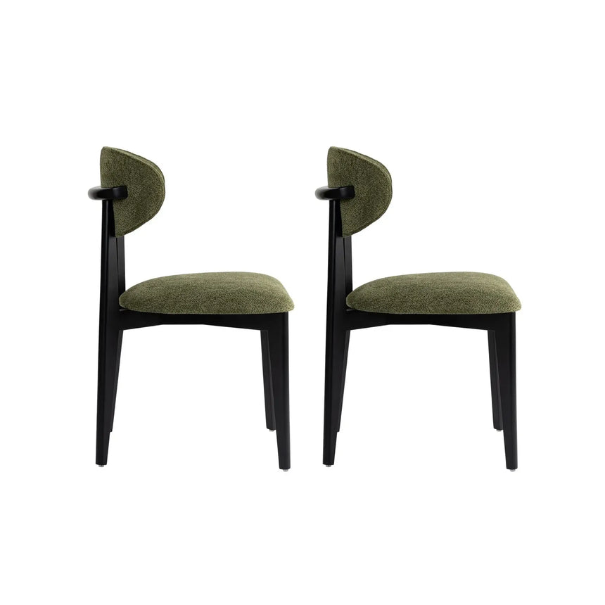 Essstuhl Lionte aus Buche und Baumwolle, 2er-Pack - ZEN ZONE Furniture