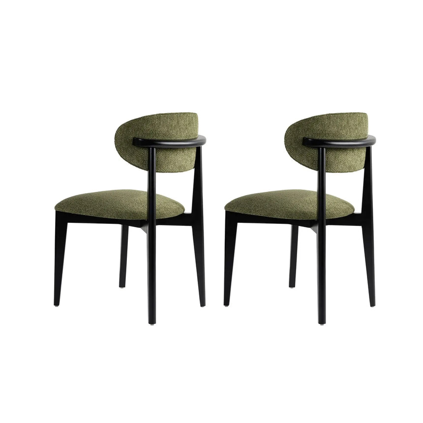 Essstuhl Lionte aus Buche und Baumwolle, 2er-Pack - ZEN ZONE Furniture
