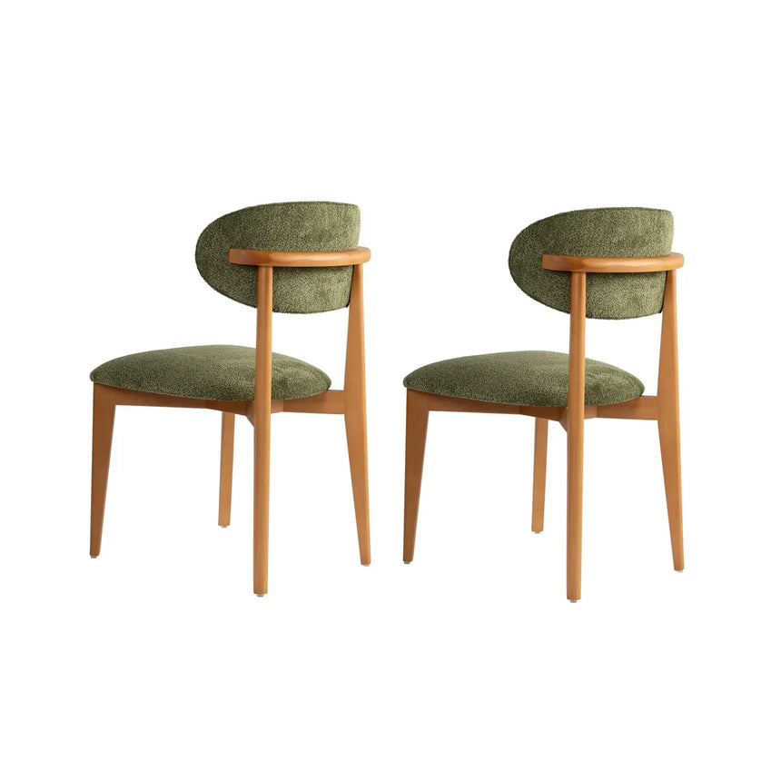 Essstuhl Lionte aus Buche und Baumwolle, 2er-Pack - ZEN ZONE Furniture