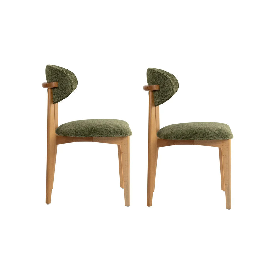 Essstuhl Lionte aus Buche und Baumwolle, 2er-Pack - ZEN ZONE Furniture