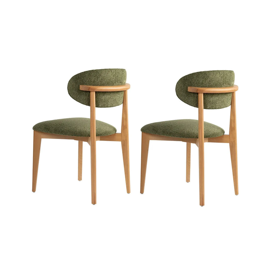 Essstuhl Lionte aus Buche und Baumwolle, 2er-Pack - ZEN ZONE Furniture
