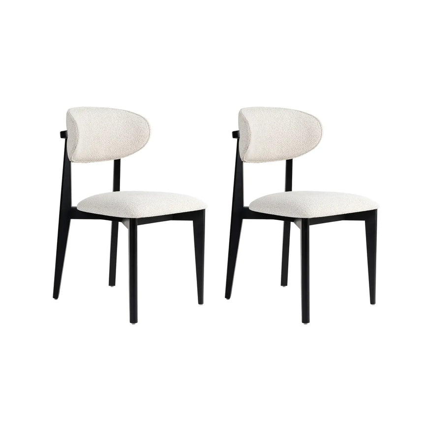 Essstuhl Lionte aus Buche und Baumwolle, 2er-Pack - ZEN ZONE Furniture