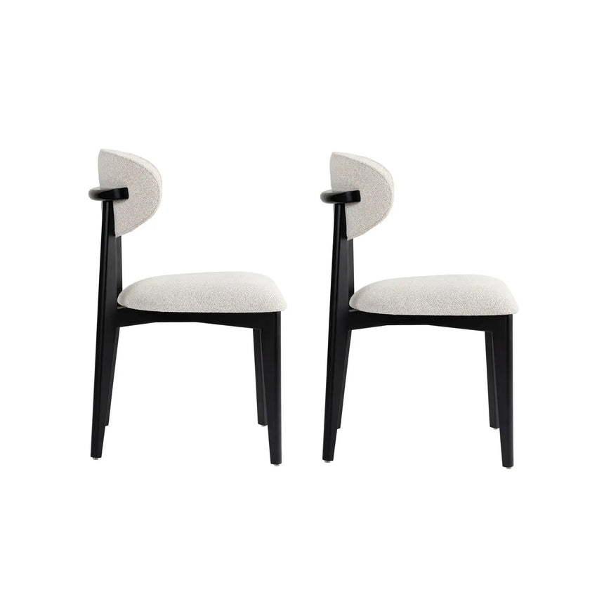 Essstuhl Lionte aus Buche und Baumwolle, 2er-Pack - ZEN ZONE Furniture