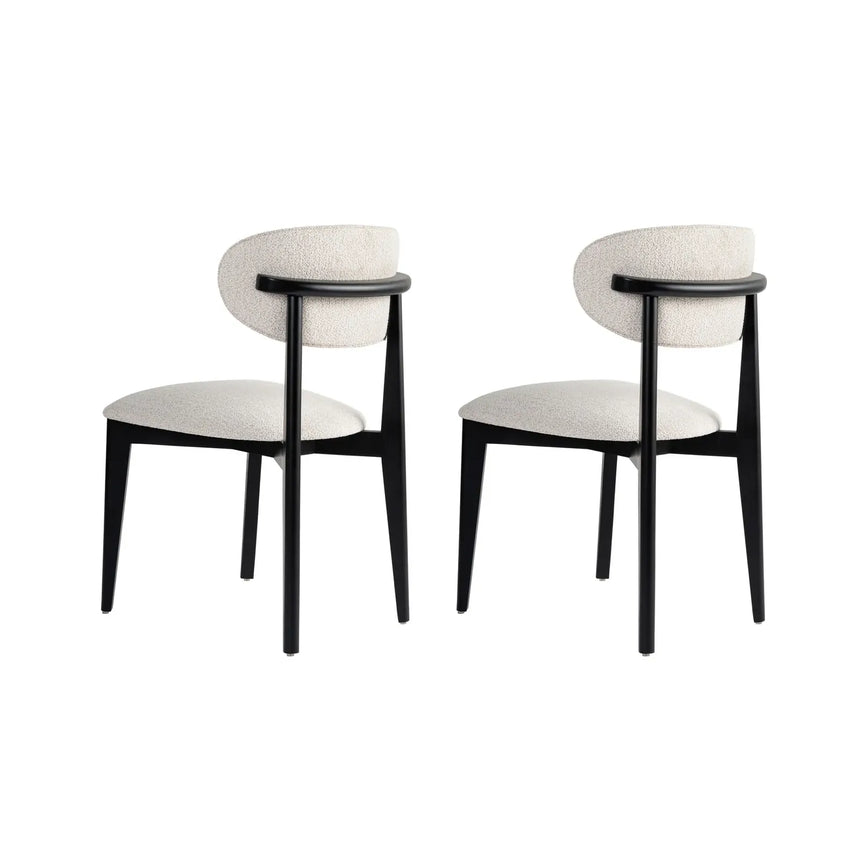 Essstuhl Lionte aus Buche und Baumwolle, 2er-Pack - ZEN ZONE Furniture