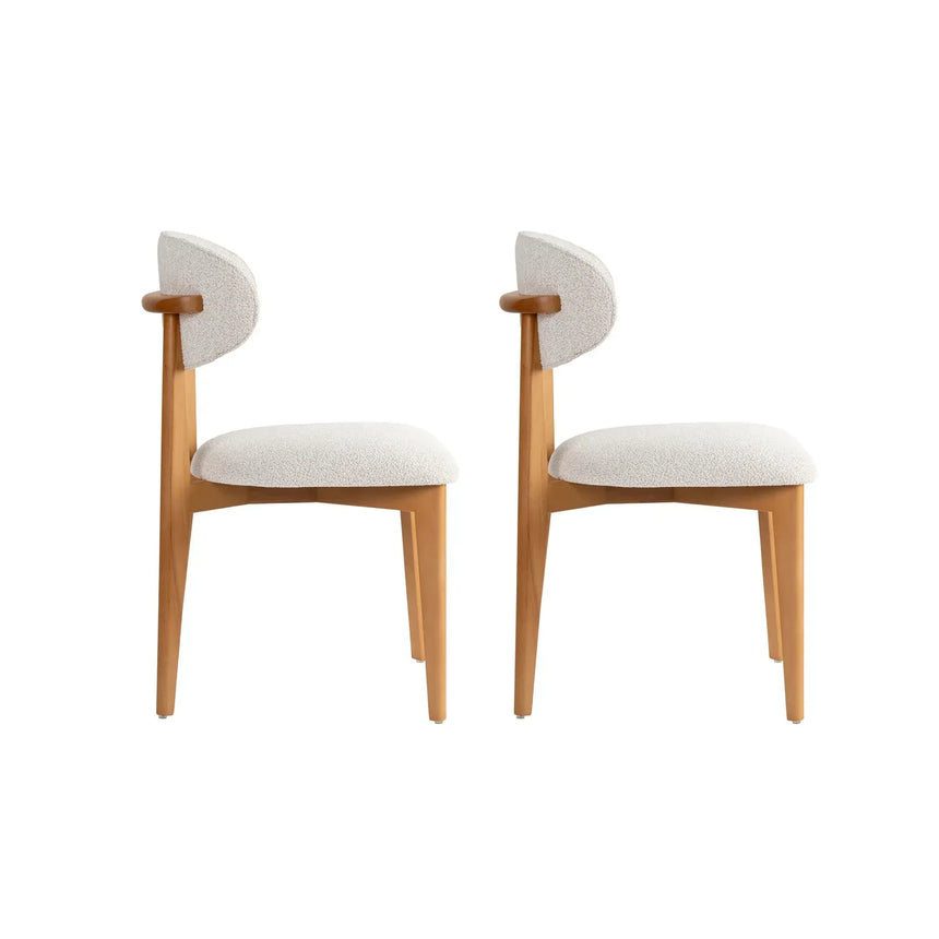Essstuhl Lionte aus Buche und Baumwolle, 2er-Pack - ZEN ZONE Furniture