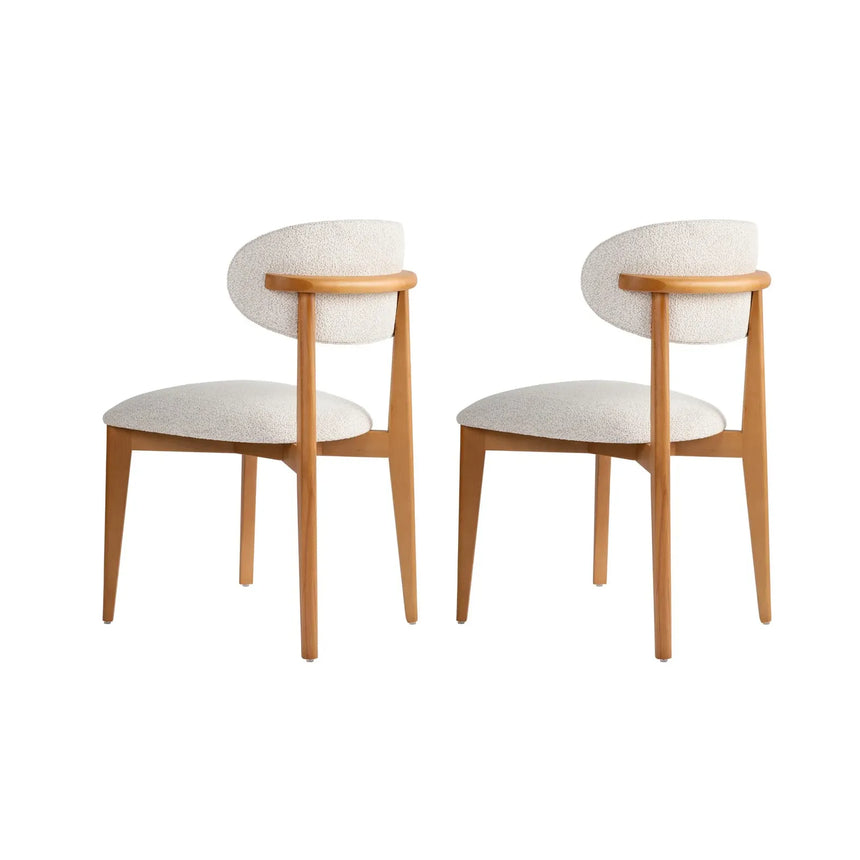 Essstuhl Lionte aus Buche und Baumwolle, 2er-Pack - ZEN ZONE Furniture