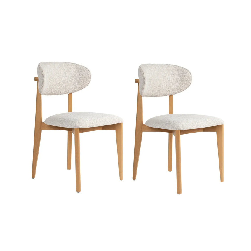 Essstuhl Lionte aus Buche und Baumwolle, 2er-Pack - ZEN ZONE Furniture