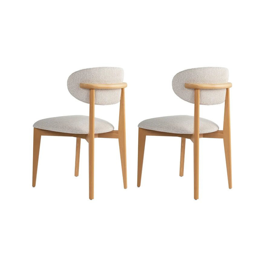 Essstuhl Lionte aus Buche und Baumwolle, 2er-Pack - ZEN ZONE Furniture