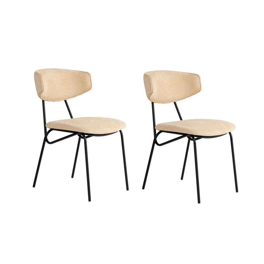 Essstuhl Nancy aus Buche und Baumwolle, 2er-Pack - ZEN ZONE Furniture