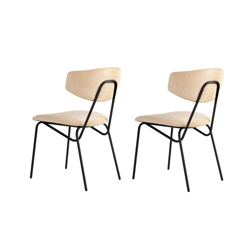Essstuhl Nancy aus Buche und Baumwolle, 2er-Pack - ZEN ZONE Furniture