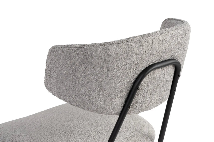 Essstuhl Nancy aus Buche und Baumwolle in Grau und Schwarz, 2er-Pack von Hanah Home – Bild 4