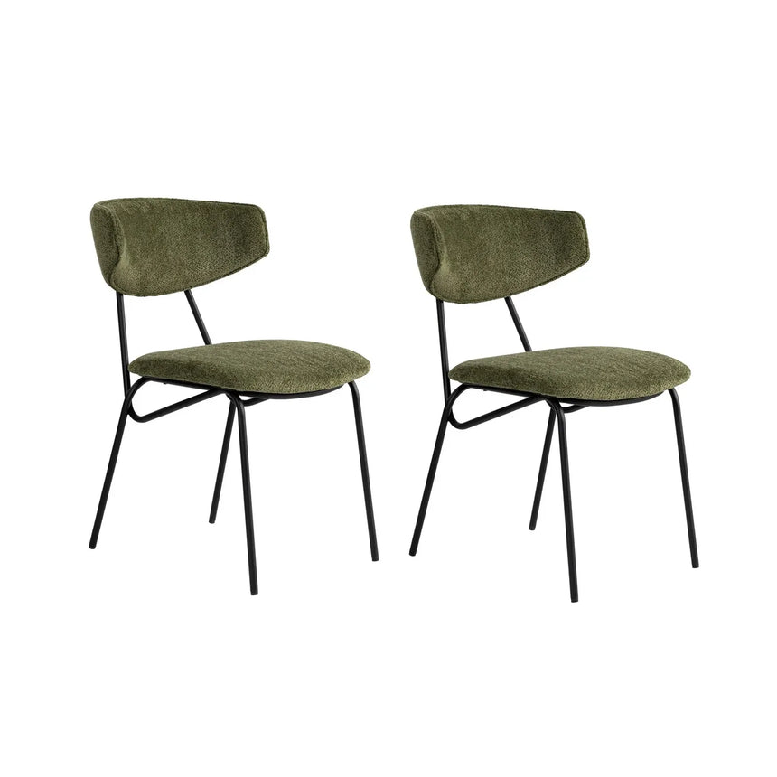 Essstuhl Nancy aus Buche und Baumwolle, 2er-Pack - ZEN ZONE Furniture
