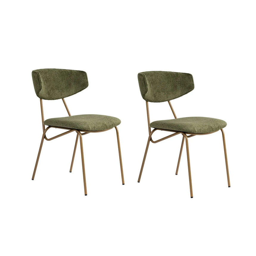 Essstuhl Nancy aus Buche und Baumwolle, 2er-Pack - ZEN ZONE Furniture