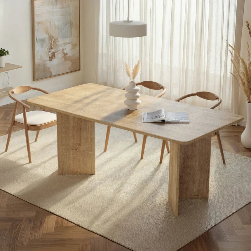 Esstisch Linza aus melaminbeschichteten Holz in Honig-Eiche, 180×90×75 cm von Hanah Home – Bild 1