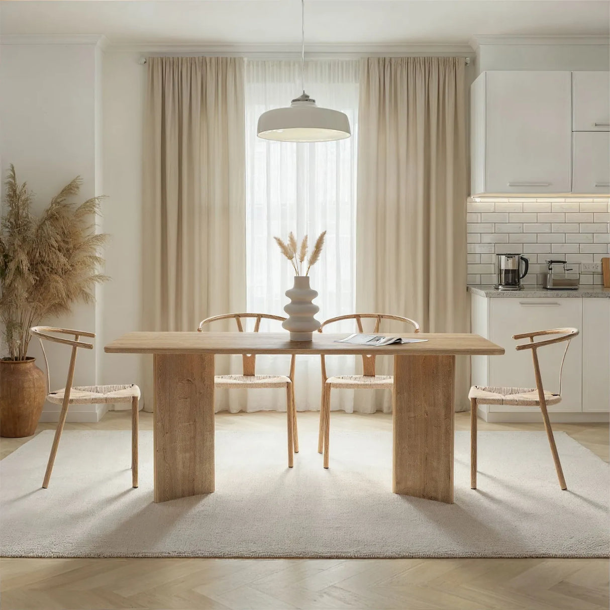 Esstisch Linza aus melaminbeschichteten Holz in Honig-Eiche, 180×90×75 cm von Hanah Home – Bild 2