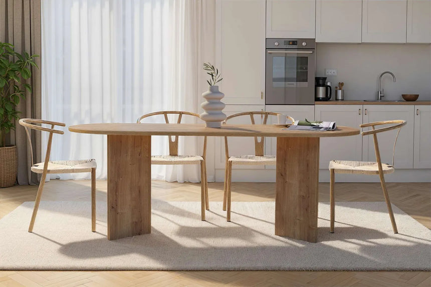 Esstisch Sabella aus melaminbeschichteter Spanplatte in Saphir-Eiche, 200×90×75 cm von Hanah Home – Bild 2