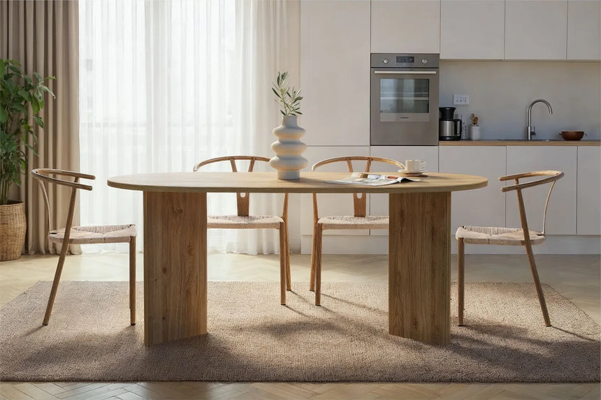 Esstisch Sablin aus melaminbeschichteten Holz in Cadiz Eiche, 180×90×75 cm von Hanah Home – Bild 2
