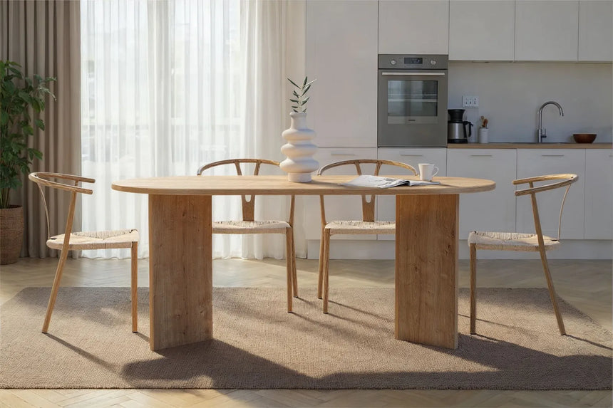Esstisch Sablin aus melaminbeschichteten Holz in Saphir-Eiche, 180×90×75 cm von Hanah Home – Bild 2