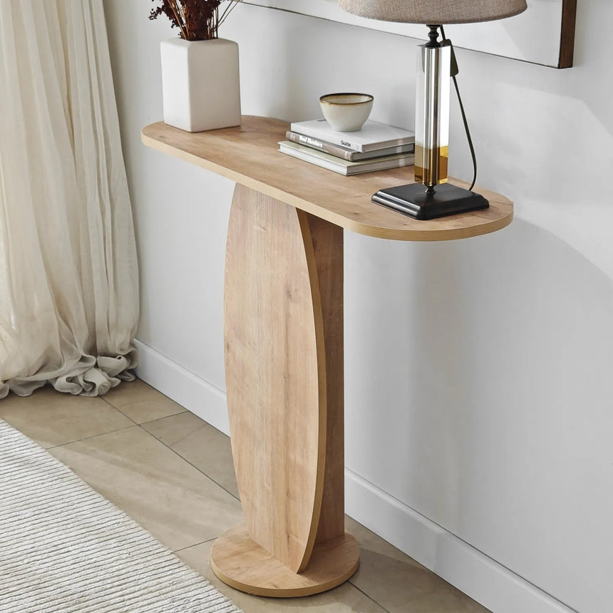 Kommode Ellittica aus melaminharzbeschichteten Holz in Saphir-Eiche, 100×30×81 cm von Hanah Home – Bild 5