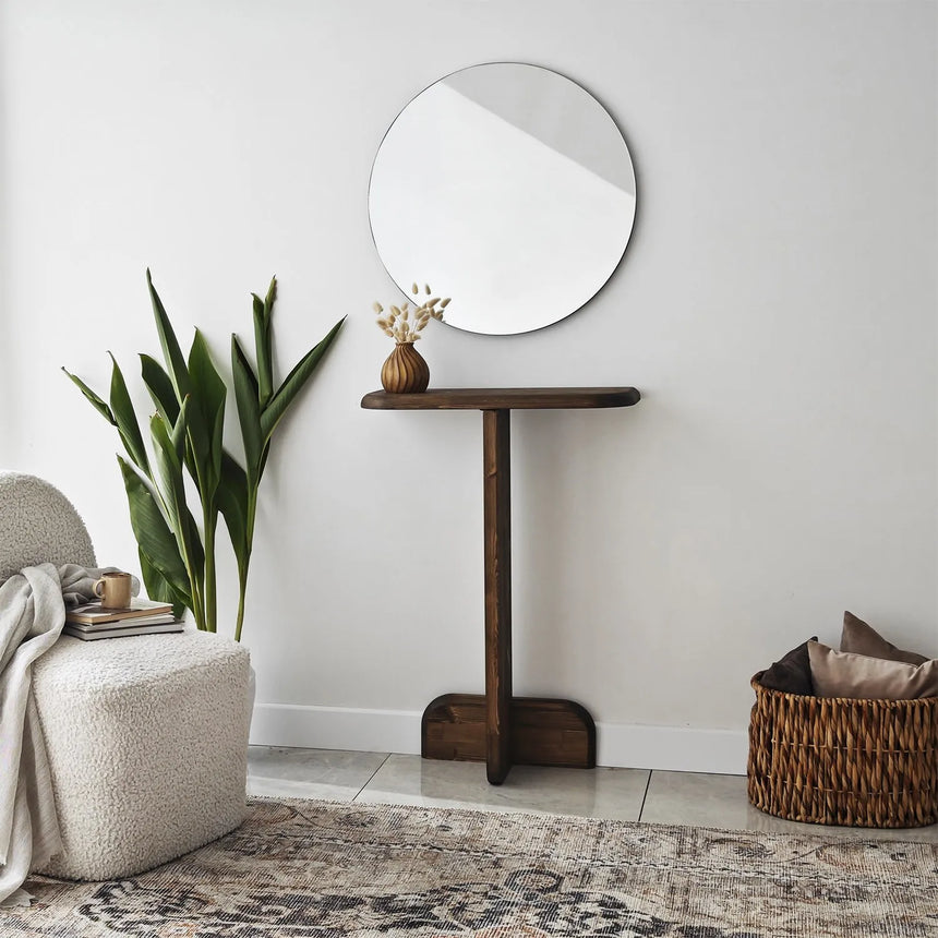Kommode Pratico aus Kiefernholz in Walnuss, 85×25×80 cm von Hanah Home – Bild 1