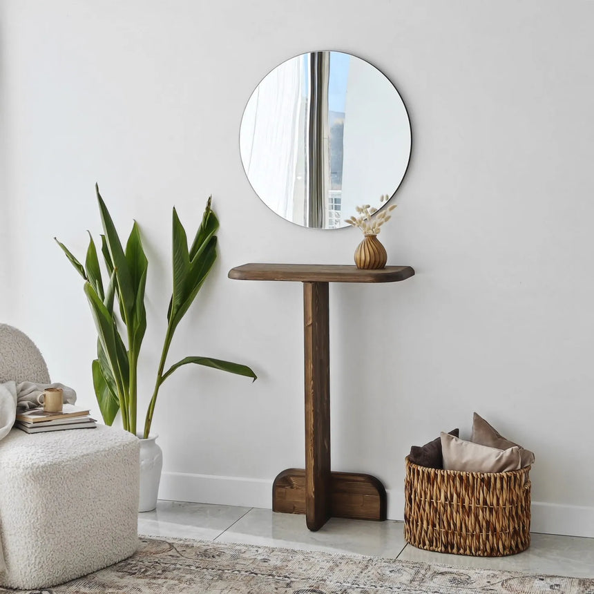 Kommode Pratico aus Kiefernholz in Walnuss, 85×25×80 cm von Hanah Home – Bild 2