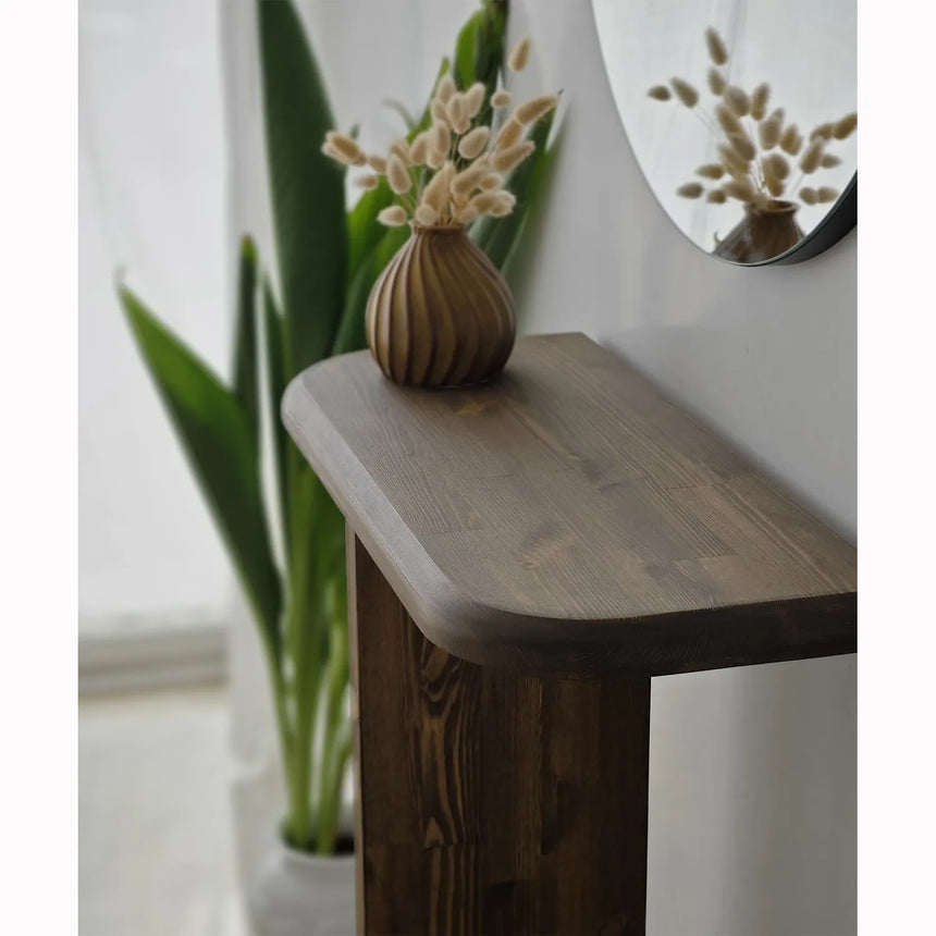 Kommode Pratico aus Kiefernholz in Walnuss, 85×25×80 cm von Hanah Home – Bild 7