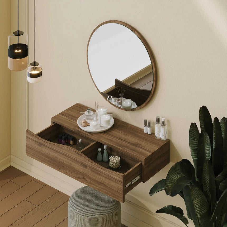 Kommode Princesse aus melaminharzbeschichteten Holz in Walnuss, 82×30×15 cm von Hanah Home – Bild 4