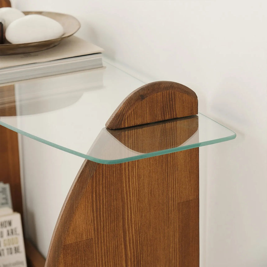 Kommode Surf aus Kiefernholz und gehärtetem Glas, 106×30×90 cm von Hanah Home – Bild 3