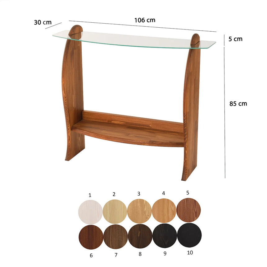 Kommode Surf aus Kiefernholz und gehärtetem Glas, 106×30×90 cm von Hanah Home – Bild 7