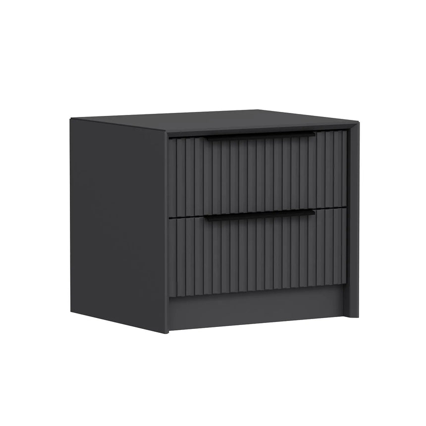 Nachttisch Kale aus melaminharzbeschichteten Holz in Anthrazit, 53×45×45 cm von Hanah Home – Bild 3